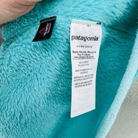 Patagonia Re-Tool Snap-T Fleece Pullover Pale Teal Womens Size Small Cozy Warm